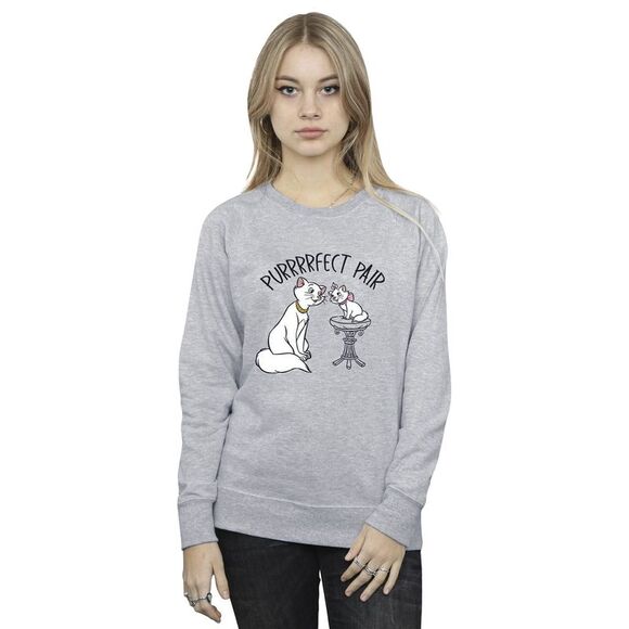 Disney Womens/Ladies The Aristocats Purrfect Pair Sweatshirt / Sports Grey - Picture 2 of 3